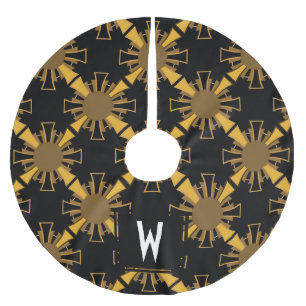 Personalised - Art Deco Golden Sunbursts Brushed Polyester Tree Skirt