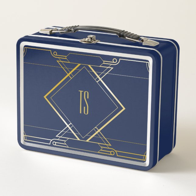 Personalised Art Deco Lunch Box / Storage Box (Front)