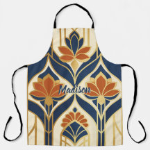 Personalised Art Deco Navy Terracotta & Gold
