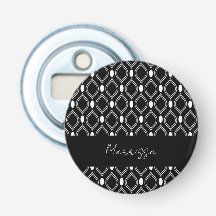 Personalised Art Deco Pearls Black White Pattern