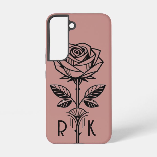 Personalised Art Deco Rose Phone Case - Samsung (Back)