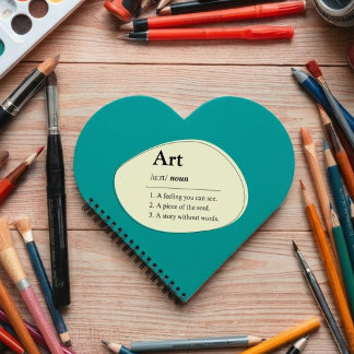 Personalised Art Dictionary Style Heart Sketchbook Notebook