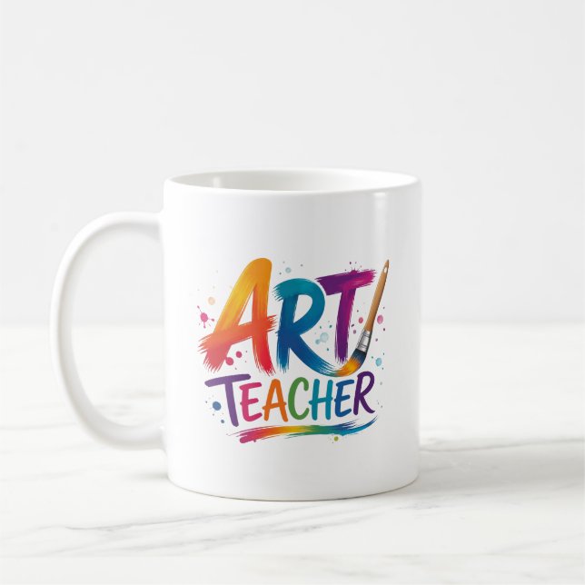 Personalised Art Teacher Appreciation Gift Coffee Mug (Left)
