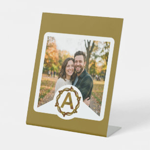 Personalised Artisan Monogram A Wood Frame Pedestal Sign