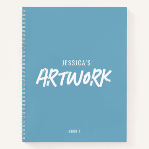 Personalised Artist Artwork Sketchbook Blue Notebook