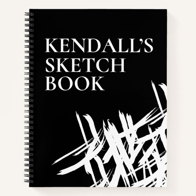 Personalised Artist Brush strokes Sketch Book (Front)