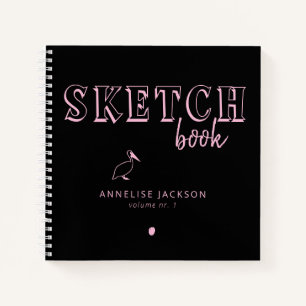 Personalised artist name typography sketchbook notebook