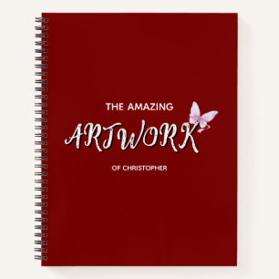 Personalised  Artist Sketchbook with bow Notebook