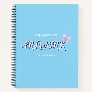 Personalised  Artist Sketchbook with bow Notebook