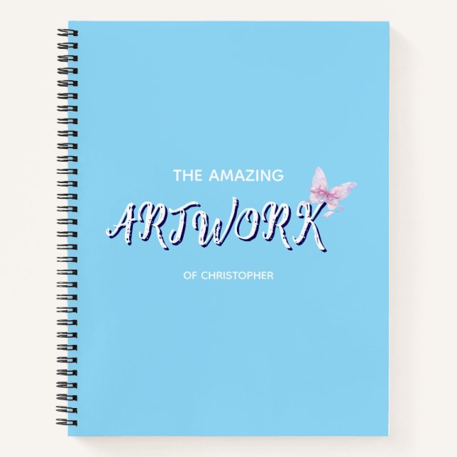 Personalised  Artist Sketchbook with bow Notebook (Front)
