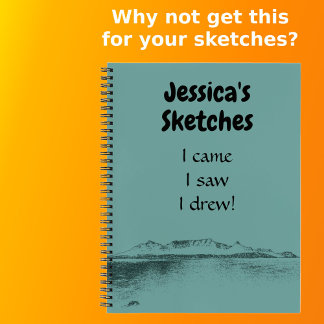 Personalised Artistic Teal Sea and Mountain Fun Notebook