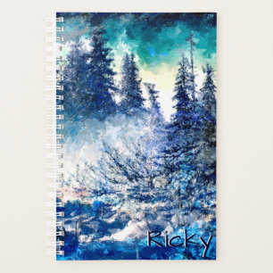 Personalised Artistic Winter Mountain Landscape Planner