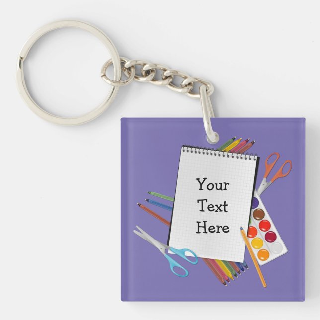 Personalised Artsy Craft Supplies Key Chain (Front)