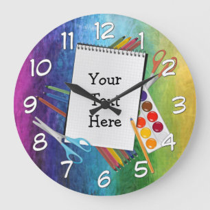 Personalised Artsy Craft Supplies Rainbow Clock