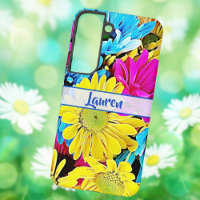 Personalised Artsy Floral Daisy Name  Samsung Gala