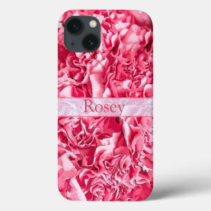 Personalised Artsy Pink Rose Name iPhone 13 Case