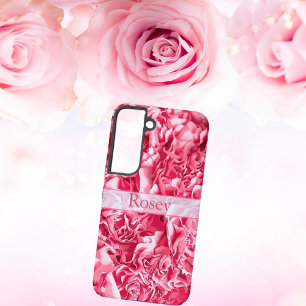 Personalised Artsy Pink Rose Name  Samsung Galaxy Case