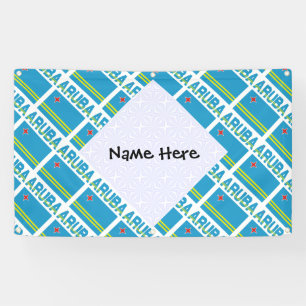 Personalised Aruba Flag Tiled Banner