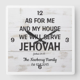 Personalised "As for me and my house" wall clock