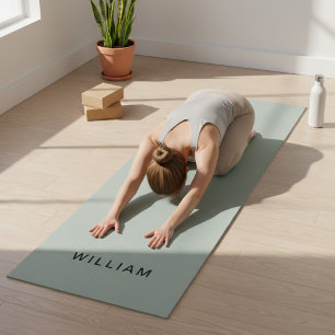 Personalised Ash Colour Monogram Name Yoga Mat