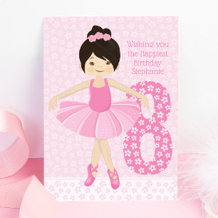 Personalised Asian Ballerina Birthday Card