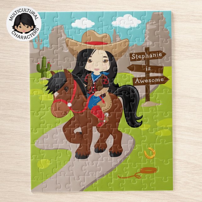 Personalised Asian Cowgirl Jigsaw Puzzle (Creator Uploaded)