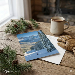 Personalised Aspen Ski Resort Mountain View Postcard