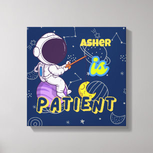 Personalised Astronaut Affirmation Deco Patient Canvas Print
