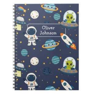 Personalised Astronaut Alien Rocket Space Explorer Notebook
