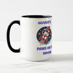 Personalised Astronaut Kitty Coffee & Cocoa Cup