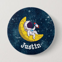 Personalised Astronaut on Moon with Rocket