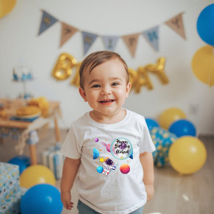 Personalised Astronaut & Planets Birthday T-Shirt