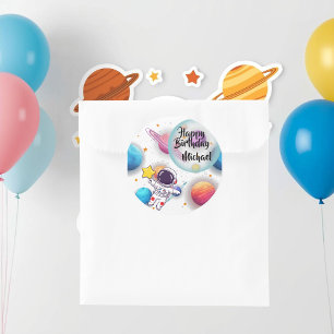 Personalised Astronaut & Planets Party Stickers