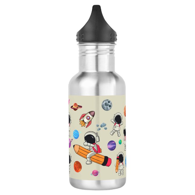 Personalised Astronauts and Planets Back to School 532 Ml Water Bottle (Left)