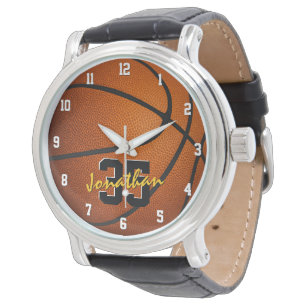 personalised athlete name jersey number basketball watch