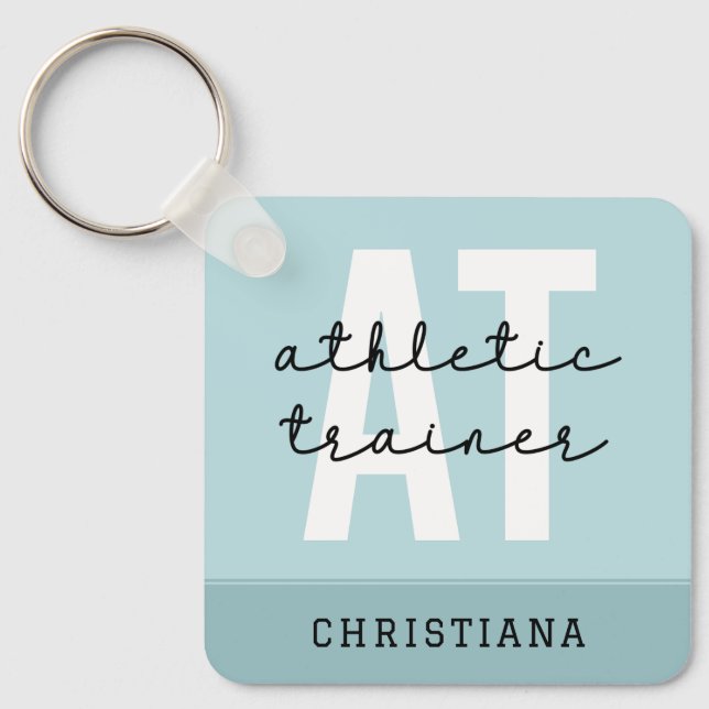 Personalised Athletic Trainer AT Key Ring (Front)