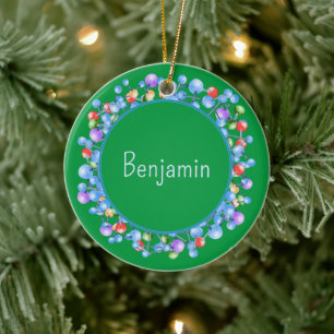 Personalised Atom Science Theme Ceramic Tree Decoration