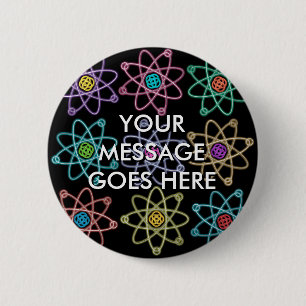 Personalised Atomic Structure Pattern 6 Cm Round Badge