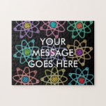 Personalised Atomic Structure Pattern Science Jigsaw Puzzle<br><div class="desc">Personalise with your own message. Cool,  trendy science inspired jigsaw designed for all scientists,  science teachers,  science students,  in short,  any science geek in your life (and that includes you)! Designed by Science Geekness© at http://www.zazzle.com/sciencegeekness*</div>