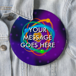 Personalised Atomic Structure Spots 6 Cm Round Badge