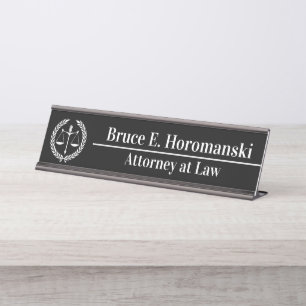 Personalised Attorney Name Paralegal Lawyer Law Desk Name Plate
