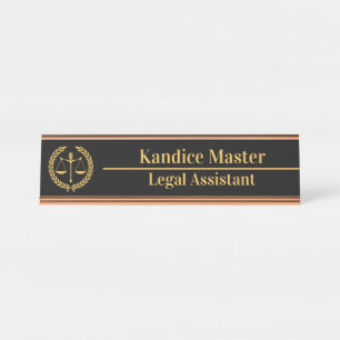 Personalised Attorney Name Paralegal Lawyer Law Desk Name Plate