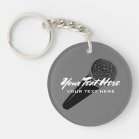 Personalised audio mic microphone icon keychain