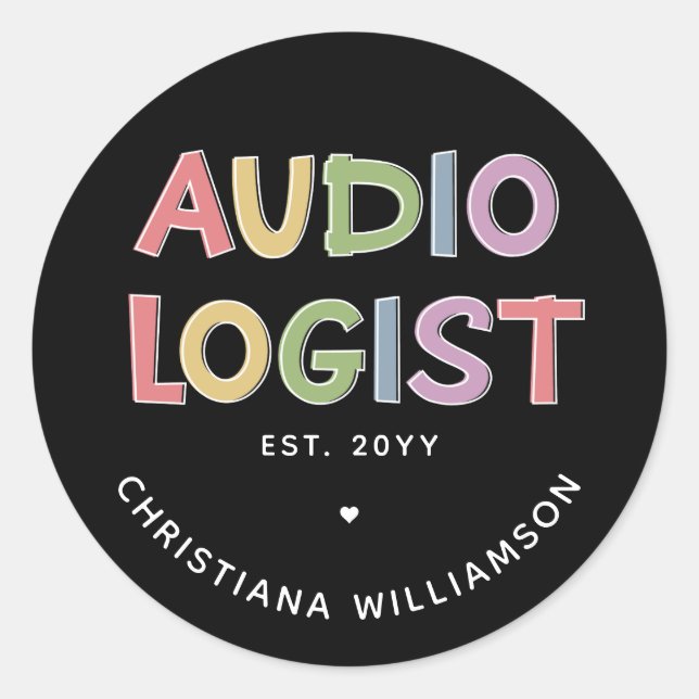 Personalised Audiologist Audiology Graduation Gift Classic Round Sticker (Front)