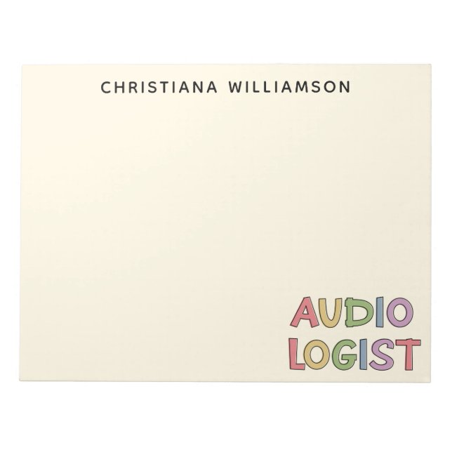 Personalised Audiologist Audiology Graduation Gift Notepad (Front)