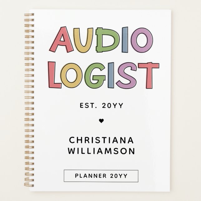 Personalised Audiologist Audiology Graduation Gift Planner (Front)