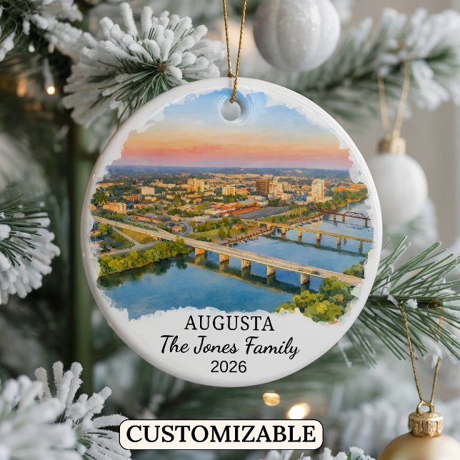 Personalised Augusta Ornament, Custom Georgia Ceramic Tree Decoration (Creator Uploaded)