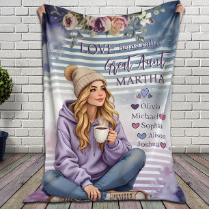 Personalised Aunt Blanket, Auntie Christmas Gift Fleece Blanket