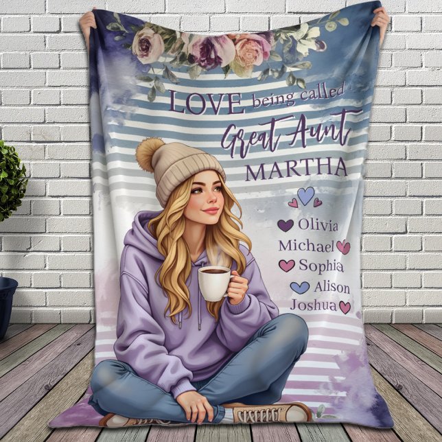 Personalised Aunt Blanket, Auntie Christmas Gift Fleece Blanket (Creator Uploaded)