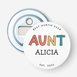 Personalised Aunt Retro Gift Best Auntie Ever Cute Bottle Opener
